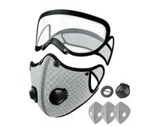 Masque for Dust - Carbon Filter Face Cover with Adjustable Goggles, Dust Protection Masque for Mowing Lawn Construction Sanding and Woodworking Industry