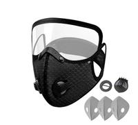 Masque for Dust - Carbon Filter Face Cover with Adjustable Goggles, Heavy Duty Dust Protection msk, Breathable Safety Face Shield, Reusable Anti Pollution Work Masque for Mowing Outdoor Backyard Lawn