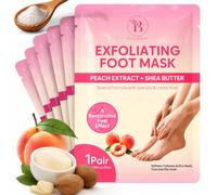Masque Pied Exfoliant (6 Pcs) - Peeling Pied Hydratant au Beurre de Karité & Aloe Vera, Chaussettes Exfoliantes pour Peaux Sèches et Abîmées, Soin Réparateur pour Hommes et Femmes, Foot Peel Mask