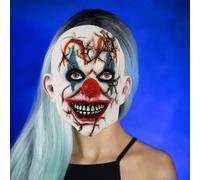 Masquerade Halloween Scary Clown Evil Cosplay Costume Prop For Adults Halloween masks(Beige-c,32X22cm)