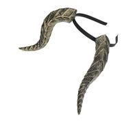 Masquerade Horn Headband PU Leather Gothic Halloween Season Costume | Velvet Lined, Soft Wide Elastic Band, 3d Golden Horns, Ready to Wear for Stage Cosplay