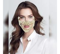 Masquerade Mask Animal Halloween Cosplay Resin Dog Bone Teeth Scary Wolf Werewolf Costume creepy Mask(Khaki,15x14x5cm)