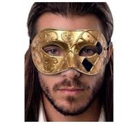 Masquerade Mask For Men - Antique Look Mask for Halloween, Venetian Party, Masquerade Party, Mardi Gras, & Prom, Gold/Black/Antique Finish, One size