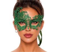 Masquerade Mask For Women Lace Masquerade Masks for Masquerade Party, Swan Green, One Size