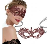 Masquerade Mask for Women, Lace Venetian Masks with Feathers and Rhinestone Mardi Gras Costume Deecorations