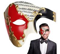 Masquerade Mask, Half-Face Phantom of The Opera Ball Mask with Ribbons, Lightweight Venetian Style for Halloween Costume Parties, Comfortable Fit for Men and Women, Vintage Themed Design