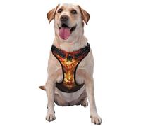 Masquerade Mask Red And Gold No Pull Dog Harness Adjustable Reflective Oxford Easy Control Medium Large Dog Harness