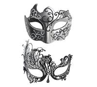 Masquerade Mask Set for Couple, Masquerade Mask Set for Couples - 2X Retro Face Cover | Sparkly Face Covers for Him and Her Party Supplies for Women
