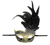 Masquerade Mask Vampire Venetian Mask Carnival Halloween Eye Mask Halloween Costume Accessories Mardi Gras Mask with Feather Day of The Dead Mask Mardi Gras Fancy Dress Cosplay Dance Party Prom