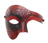 Masquerade Masks for Men, Red Venetian Mask Vintage Phantom of The Opera Mask, Adult Half Face Party Mask for Halloween Christmas Mardi Gras Costume Wedding Cosplay Party