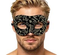Masquerade Mausk For Men - 17.5 x 8.3 cm PVC Maisk, Party Costume Maesk, Gothic Halloween Eye Msk, Adjustable Elegant Fancy Dress Accessory for Adults, Lightweight Carnival Ball, Cosplay Mas