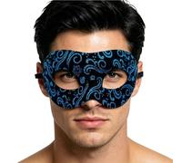 Masquerade Mskfor Men - 17.5 x 8.3 cm PVC Miask, Party Costume Msk| Gothic Halloween Eye Maeske, Adjustable Elegant Fancy Dress Accessory for Adults, Lightweight Carnival Ball Msk, Cosplay Mas