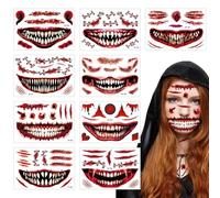 Masquerade Scar Stickers,Temporary Masquerade Decals | Halloween Face Blood Face Stickers for Halloween, Carnival