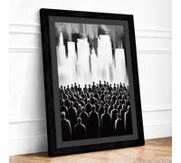 Mass and Metropolis Industrial Framed Wall Art Print A4 Black