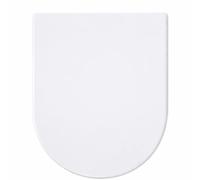 MASS DYNAMIC D Shaped Duroplast Toilet Seat, Soft Close, Scratch Resistant Ceramic Look, Single Button Release, Dual Top Fixing, Click, Lift & Clean, Stainless Steel Hinges, White, Strong and Durable.