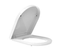 Mass Dynamic D-Shaped Toilet Seat - Soft Close Functionality with Dual-Button Quick Release for Effortless Cleaning - Adjustable Hinges with Top Fixings (White)