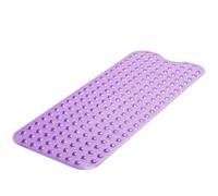 Mass Dynamic Extra Long Non Slip Bath Mat 100 X 40Cm Transparent Purple With Suction Cups