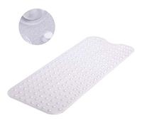 MASS DYNAMIC Extra-Long Non-Slip Bath Mat - 100x40cm Transparent Clear Shower Mat with 200 Suction Cups & 176 Drain Holes, Anti Mould, Machine Washable, BPA-Free, Safe for Kids, Elderly & Pets