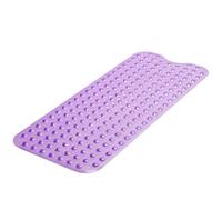MASS DYNAMIC Extra-Long Non-Slip Bath Mat - 100x40cm Transparent Purple Shower Mat with 200 Suction Cups & 176 Drain Holes, Anti Mould, Machine Washable, BPA-Free, Safe for Kids, Elderly & Pets