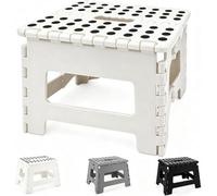 Mass Dynamic Folding Step Stool 9 Inch Black Plastic Non Slip Portable Stool With Carry Handle ,gray