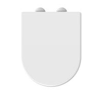 Mass Dynamic Signature D-Shaped Soft Close Toilet Seat White, Urea Formaldehyde, Top Fix Hinges With One-Button Quick Release