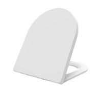 Mass Dynamic Soft Close D-Shaped Toilet Seat White With Top Fixings, Adjustable Hinges, Quick Release, Slim Uf, 441 X 365mm