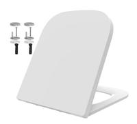 Mass Dynamic Soft Close Square Toilet Seat White With Quick Release, Top Fixings, Adjustable Hinges, Slim Uf 421 X 352mm