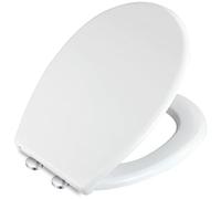 Mass Dynamic Soft Close Toilet Seat - White Plastic Loo Seat with Quick Release, Top Fix Adjustable Hinges, Standard Oval Toilet Seat (450mm x 370mm) Pack of 8