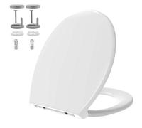 Mass Dynamic Soft Close White Toilet Seat Quick Release Uf Loo Cover, Adjustable Top Fix Hinges, Universal O Shape
