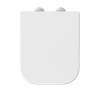 MASS DYNAMIC Square Toilet Seat Features Soft-Close, White Loo Seat with One-Button Quick Release for Hassle-Free Cleaning, Top Fixing Adjustable Hinges - Pakc of 2