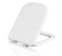 Mass Dynamic Square Toilet Seat with Soft Close Top Fix Toilet Seats with One Button Quick Release Cleaning for Better Hygiene, Rectangle Loo Seat with Adjustable Hinges - Pakc of 8