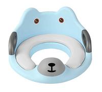 Toddlers Toilet Seat - Potty Training Seat for Kids - Non Slip Loo Trainer with Anti-Splash Guard - Unisex Toilet Assistant Ring with Handles and Backrest for Extra Security (Blue)
