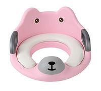 Toddler Toilet Seat - Potty Training Seat for Kids - Non Slip Loo Trainer with Anti-Splash Guard - Unisex Toilet Assistant Ring with Handles and Backrest for Extra Security (Pink)