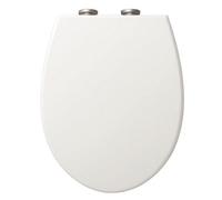 Mass Dynamic White Oval Soft Close Toilet Seat 430 X 370mm, Quick Release, Top Fix Adjustable Hinges, Easy Clean, Non-Slip
