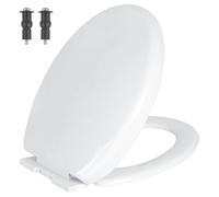 Mass Dynamic Soft Close Toilet Seat with Quick Release for Easy Cleaning Toilet Seats, Easy Top Fixing with Adjustable Hinges, Standard Oval Toilet Seat (Oval Shape) White