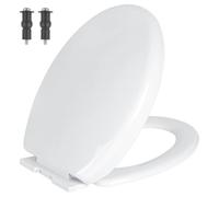 MASS DYNAMIC White Soft Close Toilet Seat, Quick Release for Easy Cleaning, Top Fixing with Adjustable Hinges, Standard Oval Shape Pack of 5