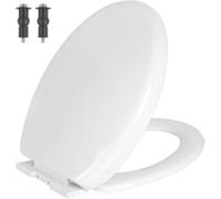 Mass Dynamic White Soft Close Toilet Seat With Quick Release & Top Fix Hinges Oval Shape