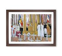 Mass in Front of The Tomb by Maurice Denis Framed Print | A2 Walnut Framed Wall Art | Ready to Hang | Modern Nature Picture | Living Room Bedroom Lounge Office