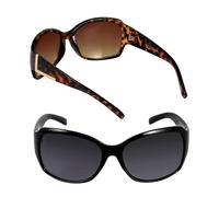Mass Vision 2 Pair of 'The Fashionista' Womens Designer Bifocal Sunglasses - Outdoor Reading Glasses (Black/Tortoise, 1.5)