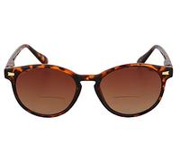 Mass Vision The Brilliance Polarized Bifocal Sunglasses - Round, Full Frame Reading Sunglasses for Women and Men (Tortoise, 2.0)