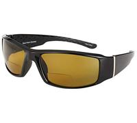 Mass Vision The Contender Polarized Full Frame Sport Wrap Bifocal Sunglasses for Men and Women (Yellow - Night Driving, 2.5)