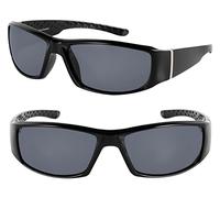 Mass Vision 'The Diesel' 2 Pair of Extra Large Polarized Sunglasses for Men with Wide Heads (Black)