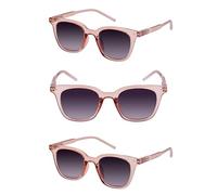 Mass Vision 'The Modish' Womens Fashion Reading Sunglasses - Full Lens Reader, UV Protection, Stylish & Comfortable (3 Pack) (Glacier Pink, 2.5, x)