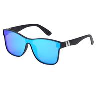 Mass Vision 'The Prime Time' Trendy Sport Sunglasses with One Piece Lens (Blue Steel - Polarized)