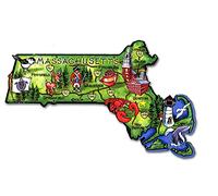 Massachusetts Artwood State Magnet Collectible Souvenir by Classic Magnets