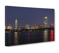 Massachusetts Boston Skyline USA Vol.2 Canvas Print | Gallery Wrapped 30mm Frame Wall Art | 30x20 inches | Ready to Hang | Modern Cityscape Picture | Living Room Bedroom Lounge Office