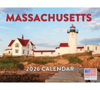 Massachusetts Calendar 2026 MA Monthly Wall Calender 12 Month | American Made In The USA