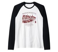 Massachusetts Harbor Hands & Sea-Worn Steps Since 1788 Raglan Baseball Tee