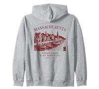 Massachusetts Harbor Hands & Sea-Worn Steps Since 1788 Zip Hoodie