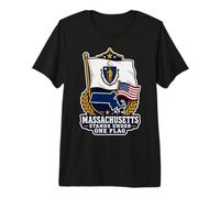Massachusetts Stands Under One Flag Premium T-Shirt